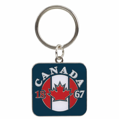 Canada Circle Flag Keychain - Patriotic Canadian Souvenir