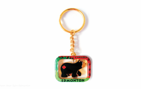 Cute Cartoon Bear Spin-Edmonton Key Chain