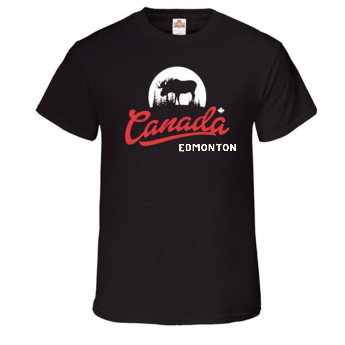 Edmonton TShirt Adult Black Moose Silhouette Premium Quality