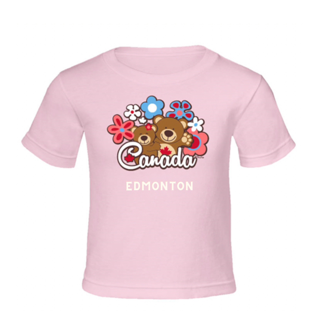 Edmonton TShirt Kids Pink Love Bear Premium Quality BIGGLE