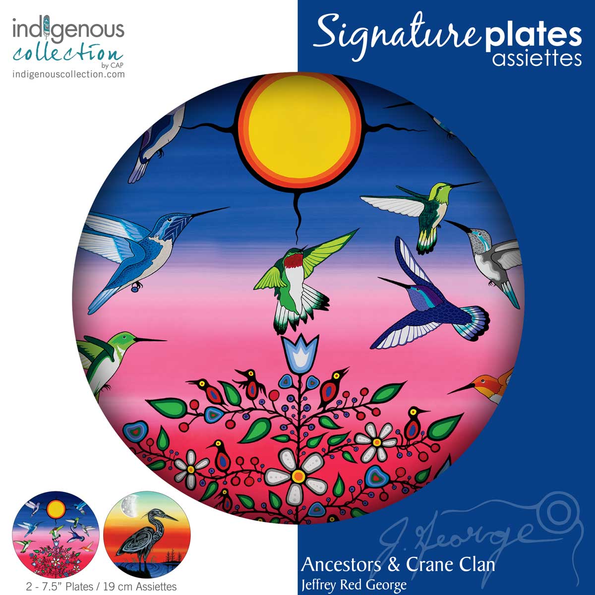 Indigenous Designed Plates Ancestors / Crane Clan