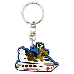 Vibrant Vancouver Souvenir Keychain featuring iconic city landmarks and designs, a perfect memento of your visit to the beautiful city of Vancouver