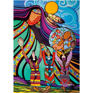 Indigenous Art Card Dancing To Mother Earth’s Drum By Pam Cailloux