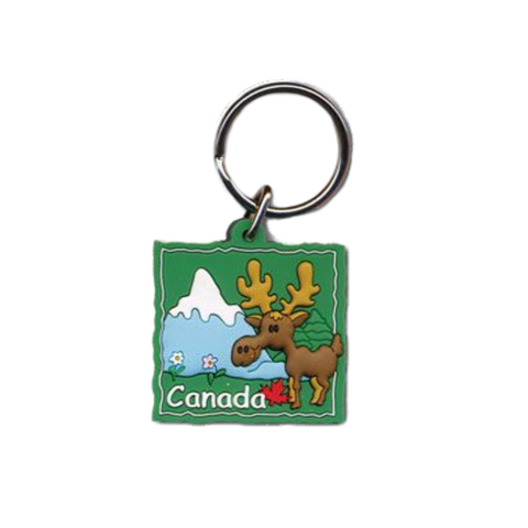 Canada Animal Moose Keychain - A charming moose-shaped keychain, a symbol of Canadian wildlife and nature