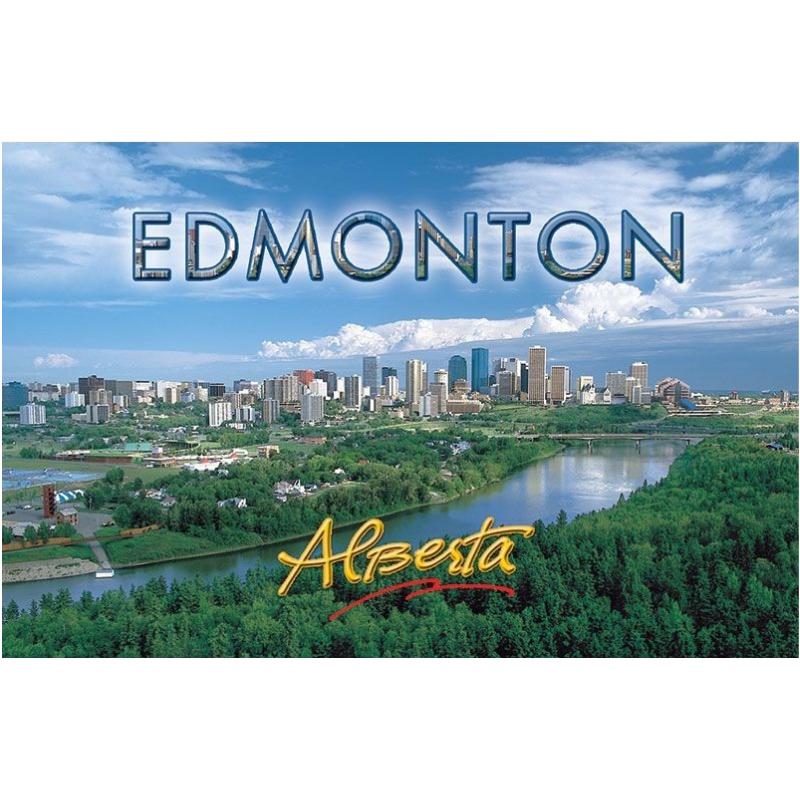 Edmonton Cityscape in Spring Souvenir Fridge BIGGLE Souvenirs