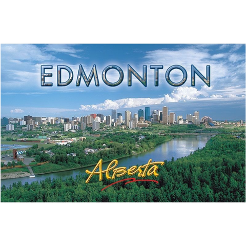 Edmonton Cityscape in Spring Souvenir Fridge Magnet