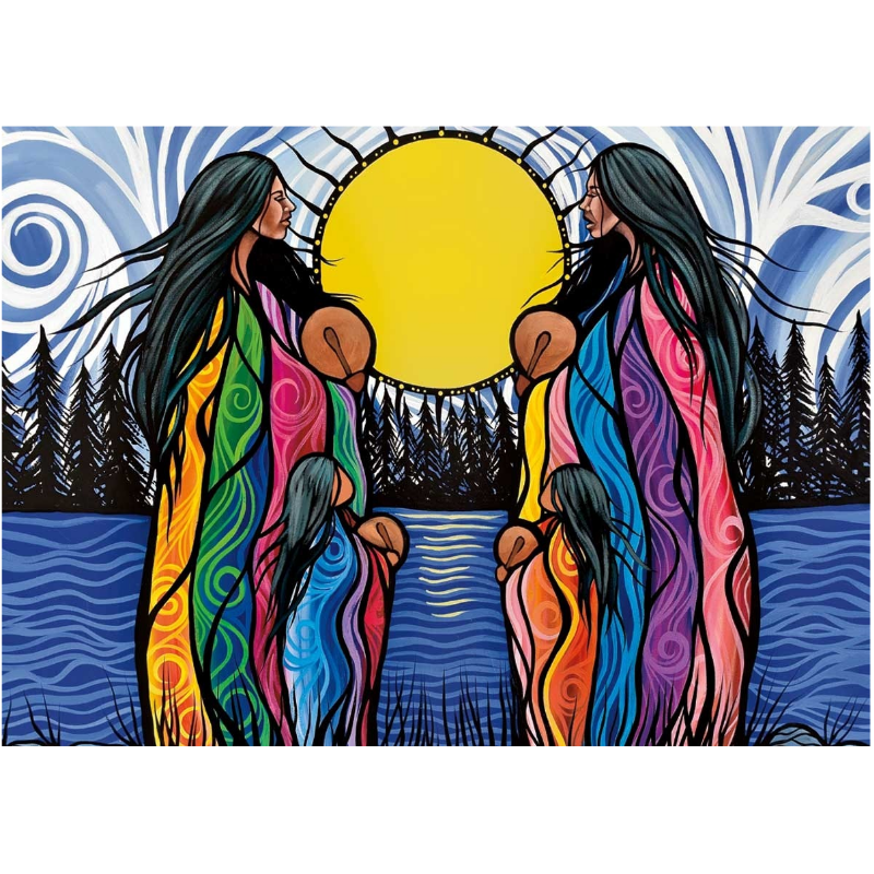 Indigenous Fridge Magnet Mother Daughter Water Song By Jackie Traverse