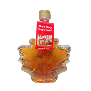 Grade A Pure Organic Canadian Maple Shape Syrup in 250ml Maple Leaf Bottle - 3 Pack