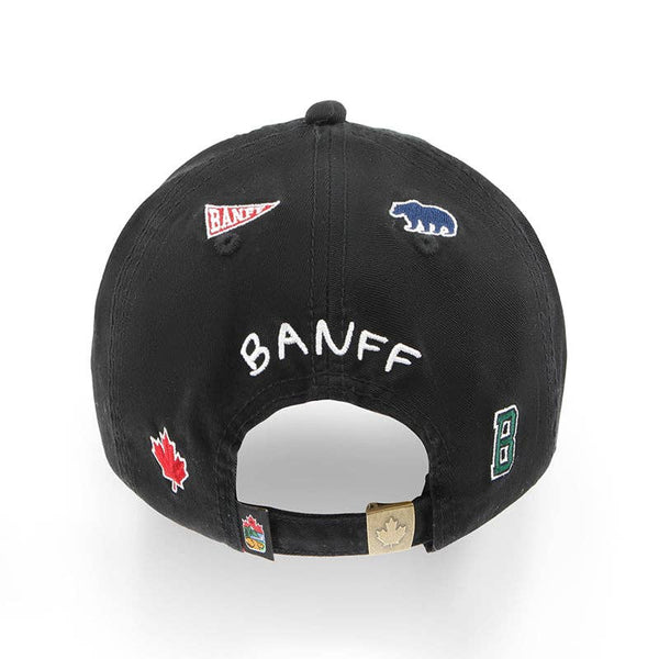 Banff Icons All-Over Embroidery Cotton Cap: Black