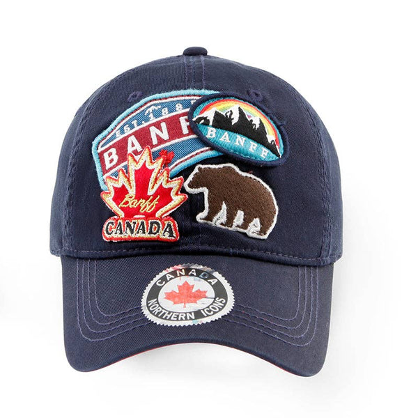 Banff Assorted Embroidery Badge Cap: Navy