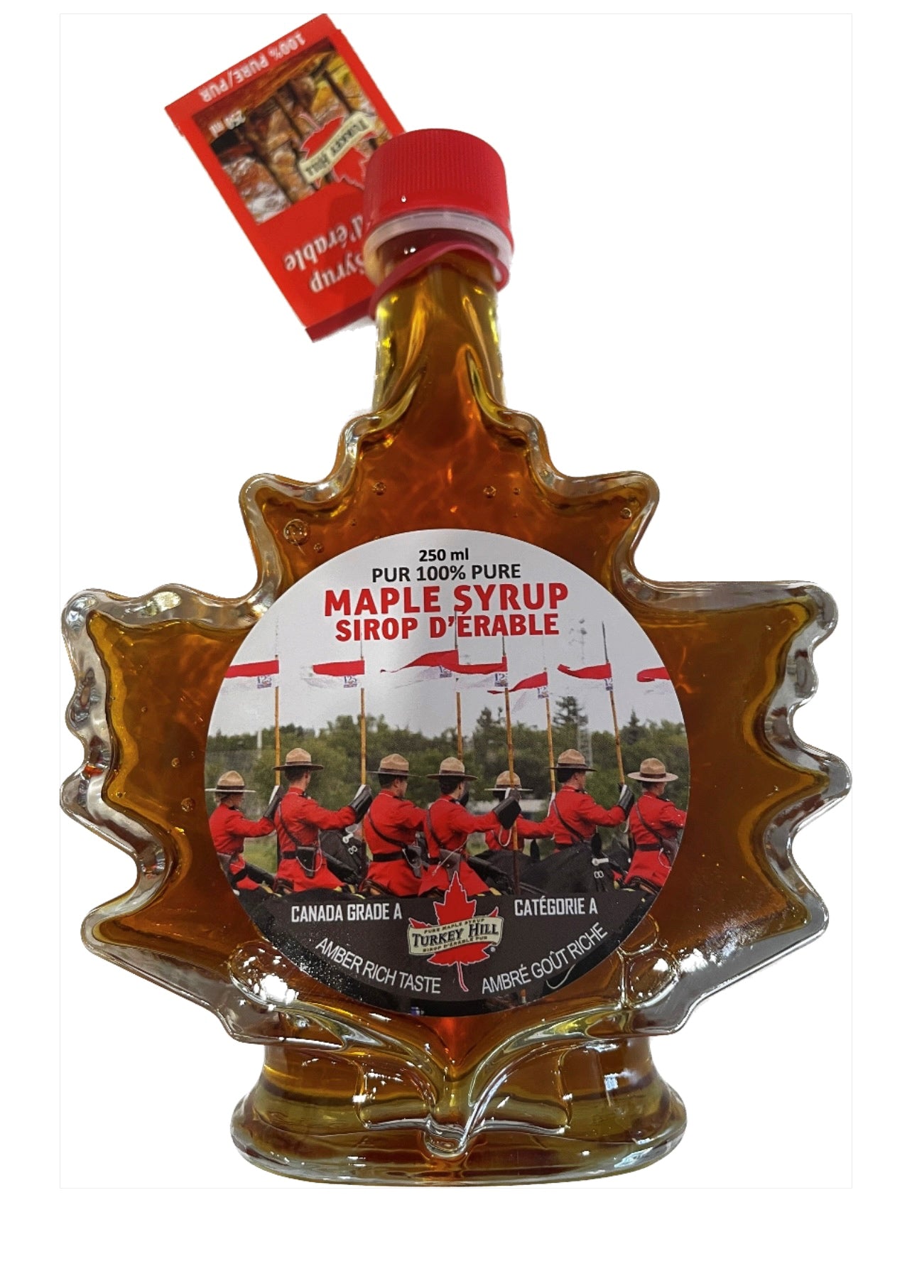 Maple Leaf 250ml Amber RCMP 3-pack bottles, pure organic Canadian maple syrup