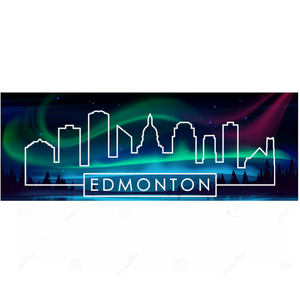 Edmonton city view with Aurora Sticker