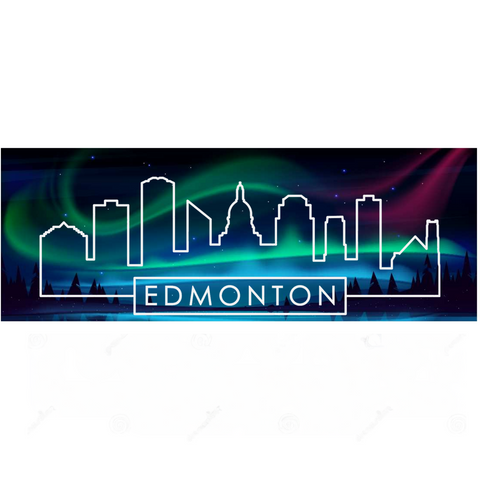 Edmonton city view with Aurora Sticker