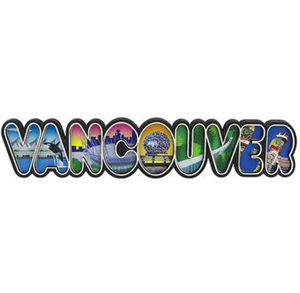 Magnet Wood 3D Script, Icons in Text, Vancouver