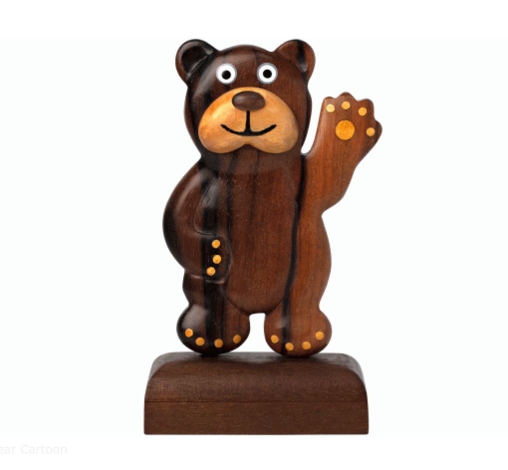 Wooden - Figurine - Bear Cartoon