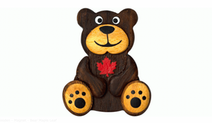 Wooden - Magnet - Bear Maple Leaf