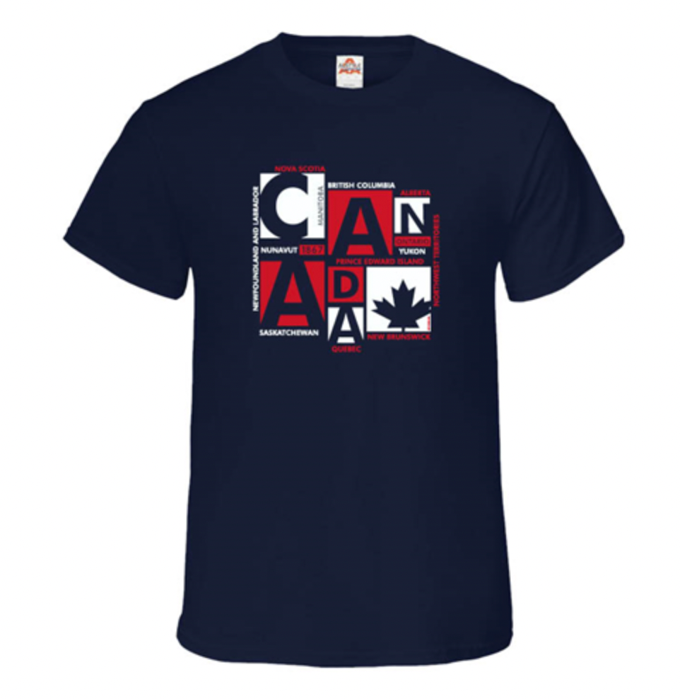 Edmonton T-Shirt for Adults in Navy Blue, representing the Provinces of Canada