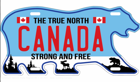 Aluminum Vehicle Plate Magnet 90 × 45 mm - Bear Cutting Canada