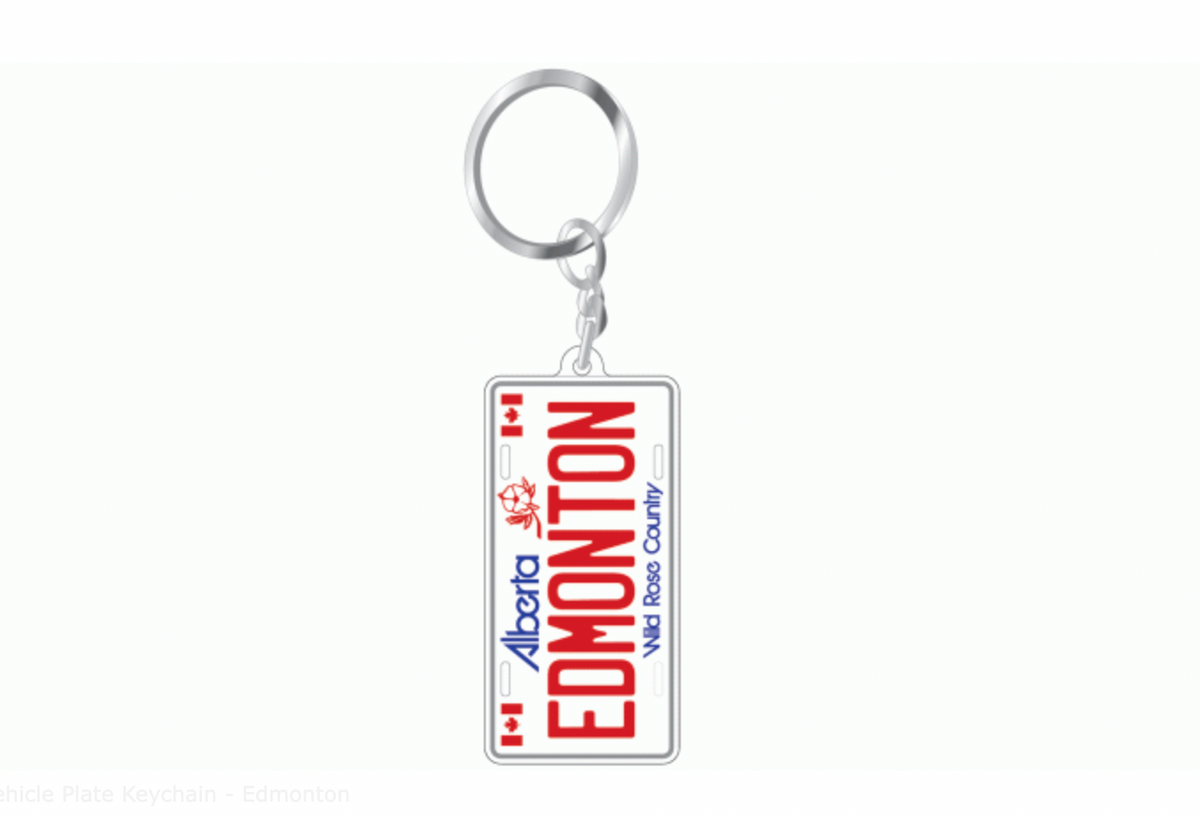 Aluminum Vehicle Plate Keychain Edmonton BIGGLE Souvenirs & Gift Shop