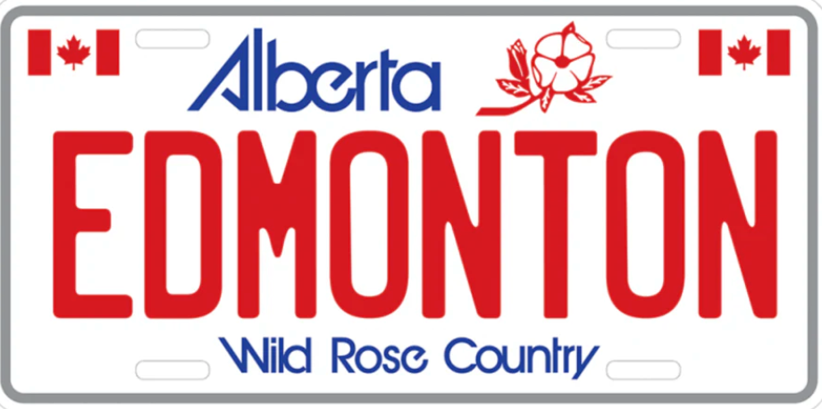 License Plate 12 × 6 inch - Alberta Edmonton