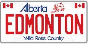 License Plate 12 × 6 inch - Alberta Edmonton