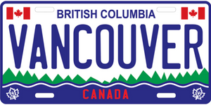 License Plate 12 × 6 inch - Personalized Vancouver