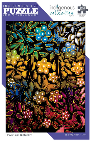 Indigenous design - FLOWERS AND BUTTERFLIES 1000 PIECES PUZZLE
