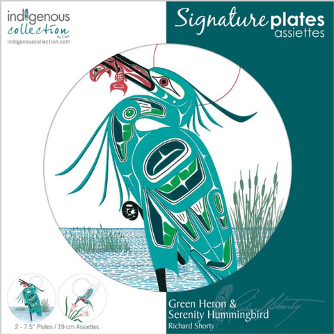 Indigenous Designed Plates Green Heron