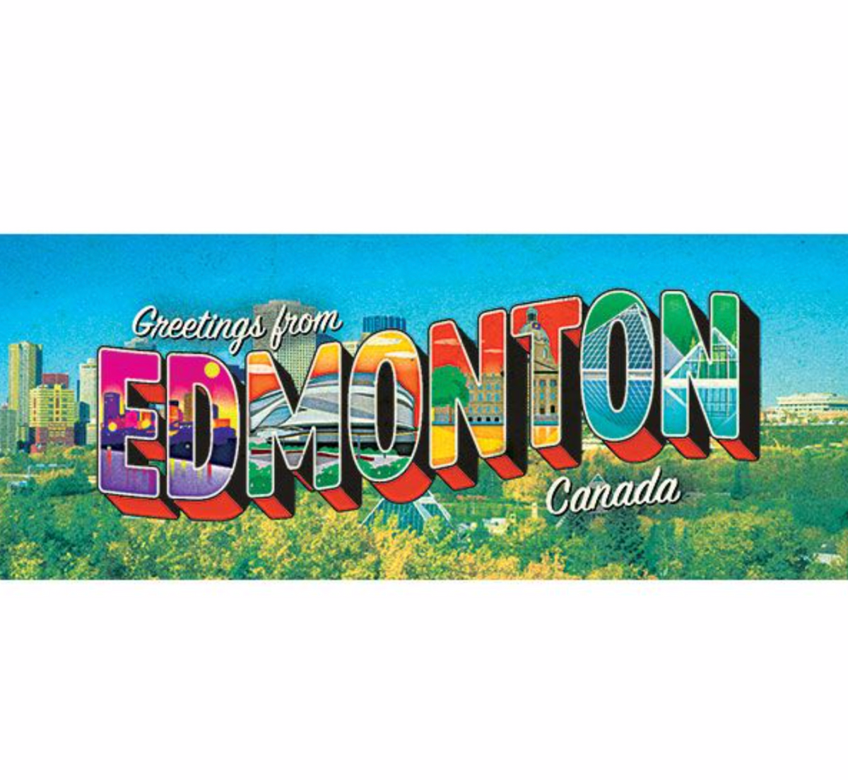 Alberta Lettering Greetings from Edmonton, Canada, Alberta, Magnet, Skyline – BIGGLE ...