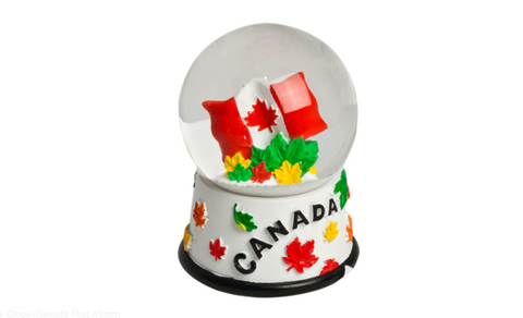 Snow Globe featuring the Canadian Flag - 45mm diameter