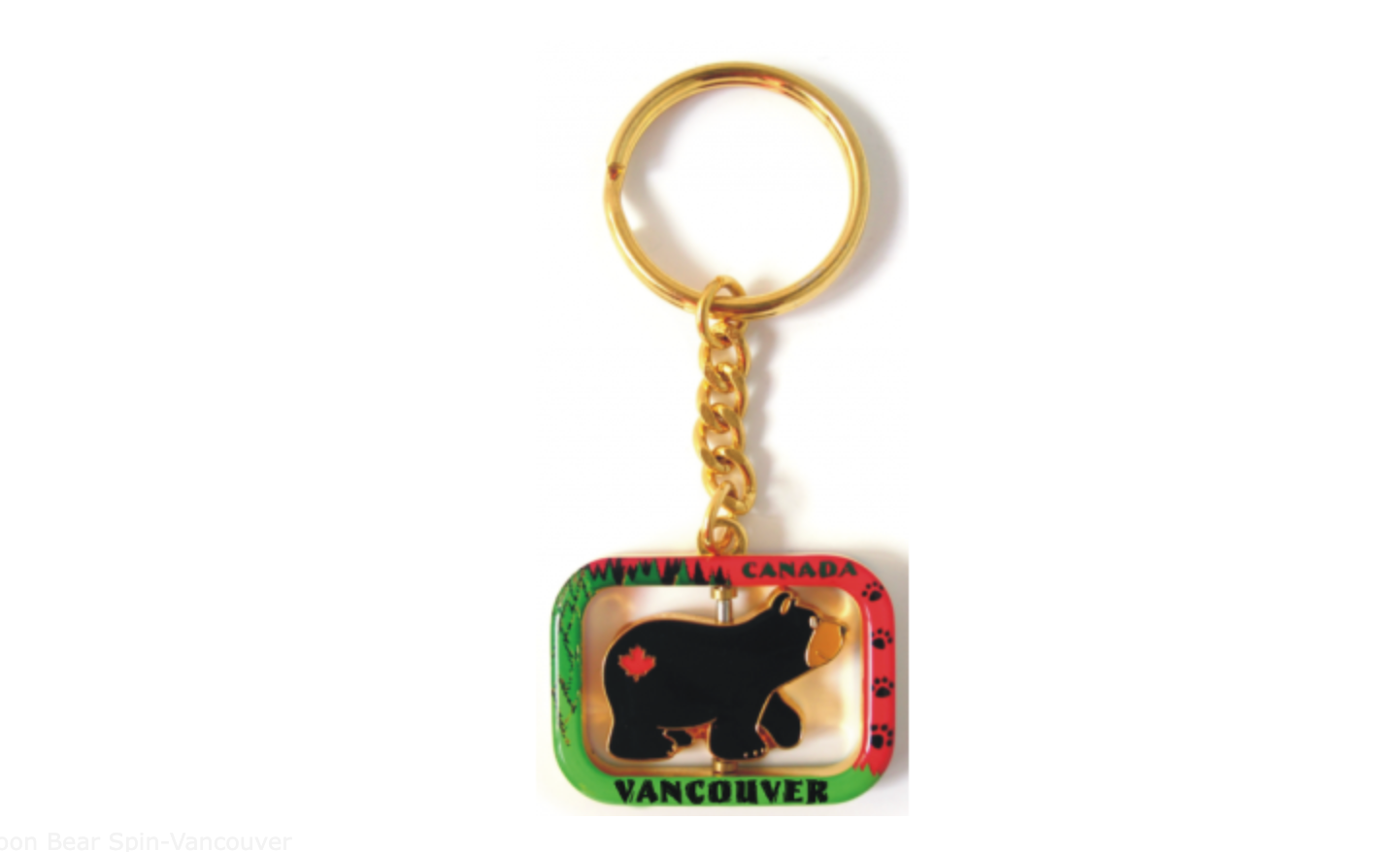 Adorable cartoon bear key chain featuring a Vancouver design, perfect for adding a touch of charm to your keys or bags