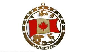 Brass Ornament - Circle Shape - Bear Moose Canada
