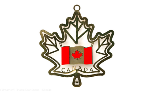 Brass Ornament - Maple Leaf Shape - Canada