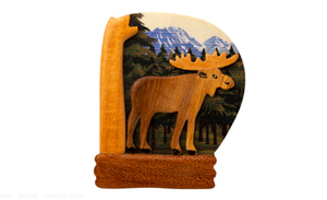 Wooden - Magnet - Scenery Moose