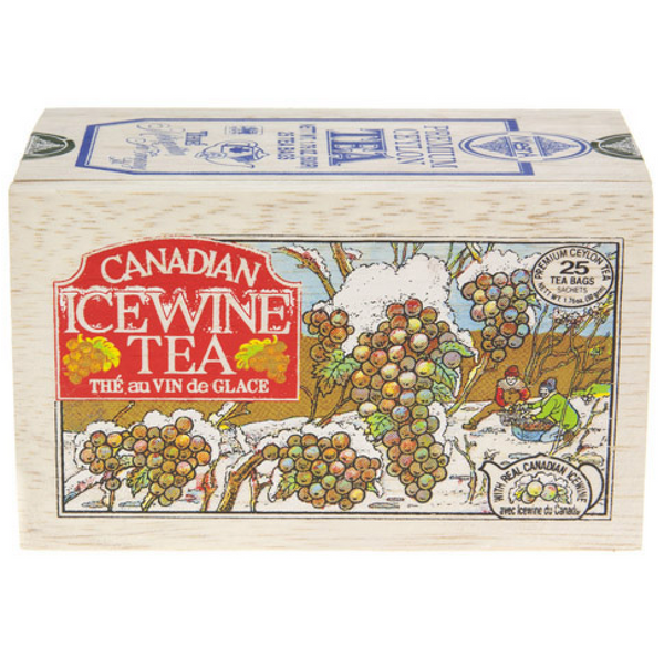 Premium Canadian Ice Wine Tea in Elegant Wooden Box - Exquisite blend in a beautifully crafted box, perfect for tea enthusiasts