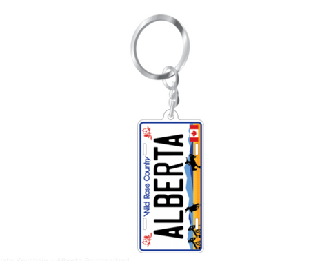 Aluminum Vehicle Plate Keychain - Alberta Personalized