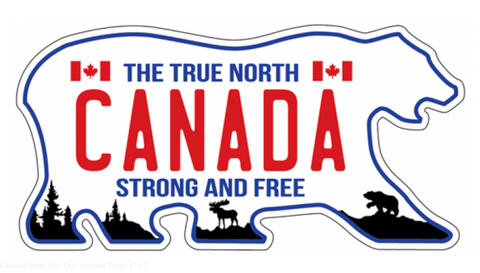 Canada Bear Cut Out License Plate 4"×2"