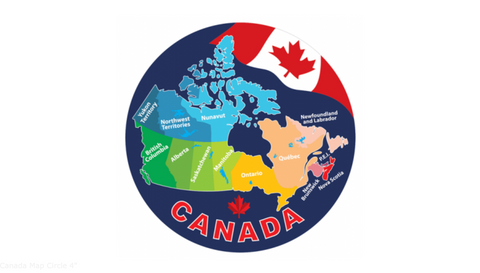 Canada Map Circle 4" Sticker