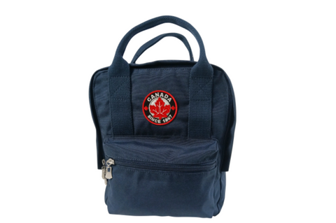 Backpack Medium Size Navy Blue with Canada Maple Leaf Patch