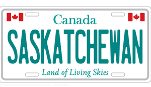 Aluminum Vehicle Plate Magnet 90 × 45 mm - Saskatchewan