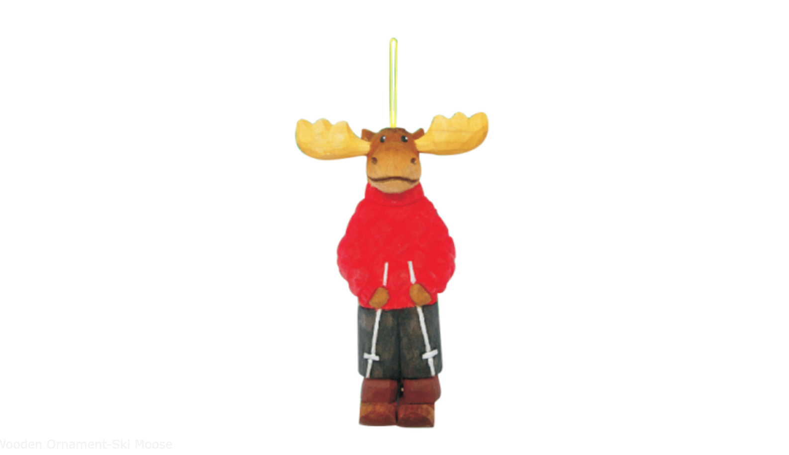 Wooden Ornament-Ski Moose