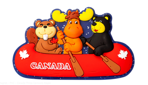 Magnet - PVC - Canada Three Cartoons Kayak