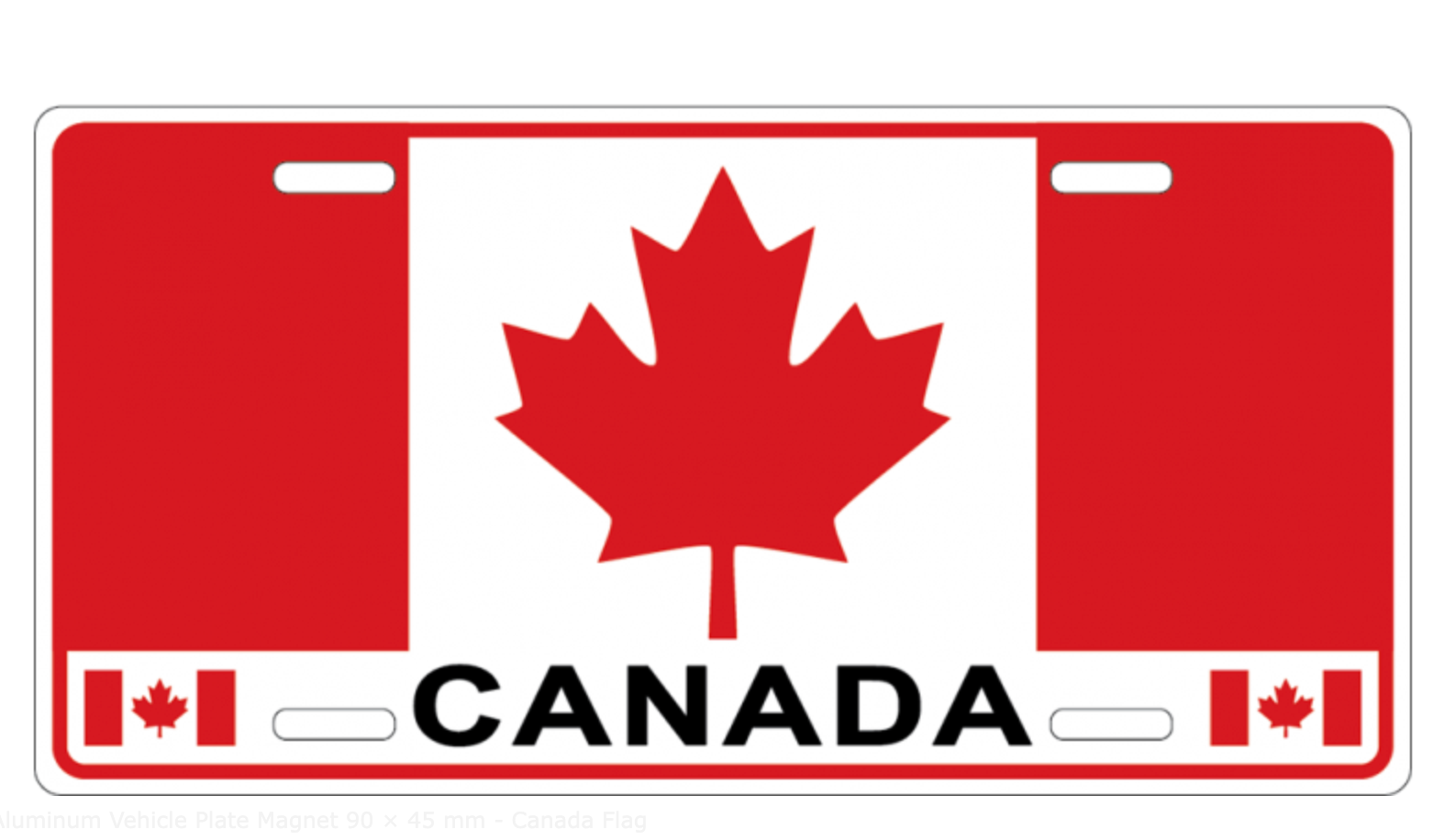 Aluminum Vehicle Plate Magnet 90 × 45 mm - Canada Flag