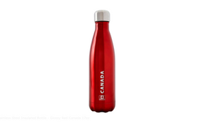 Stainless Steel Insulated Bottle - Glossy Red Canada 17oz