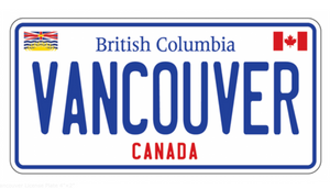 Vancouver License Plate 4"×2"