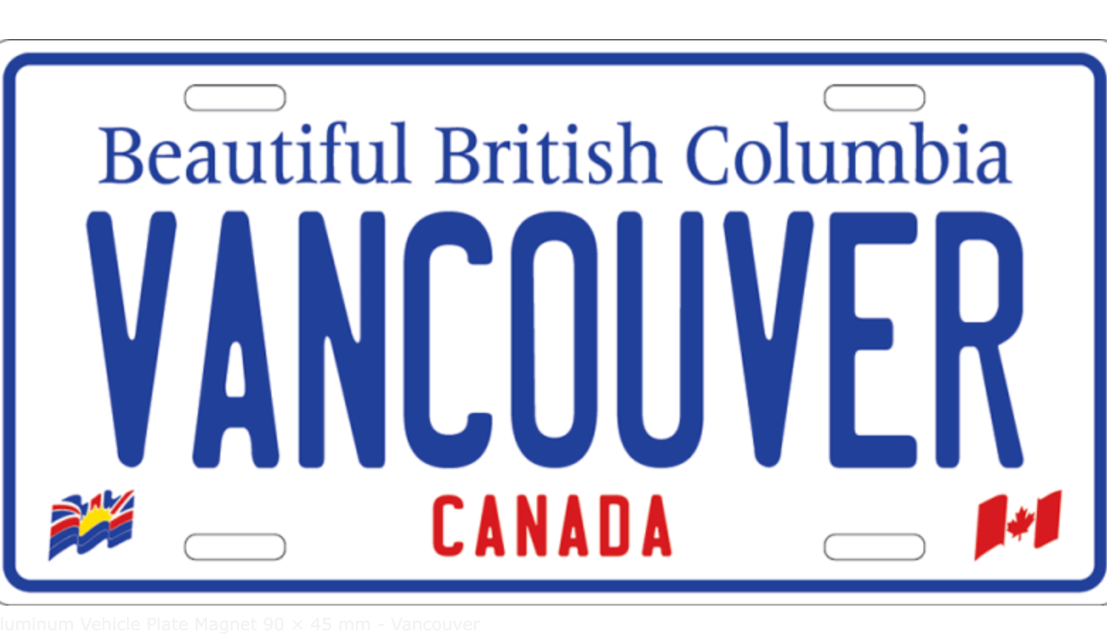 Aluminum Vehicle Plate Magnet 90 × 45 mm - Vancouver