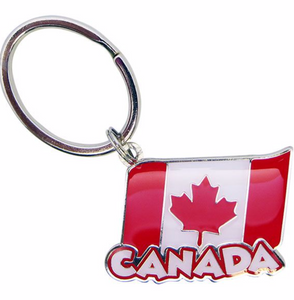 Key chain Enamel 6 color, Waving Flag, Canada General