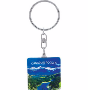 Glass Square Key chain, Bow Valley Banff Park, Canadian Rockies