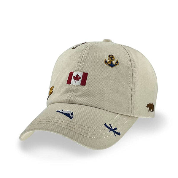 Canada Icons All-Over Embroidery Cotton Cap: Pine