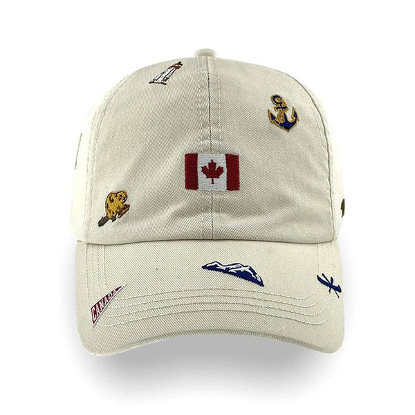 Canada Icons All-Over Embroidery Cotton Cap: Pine